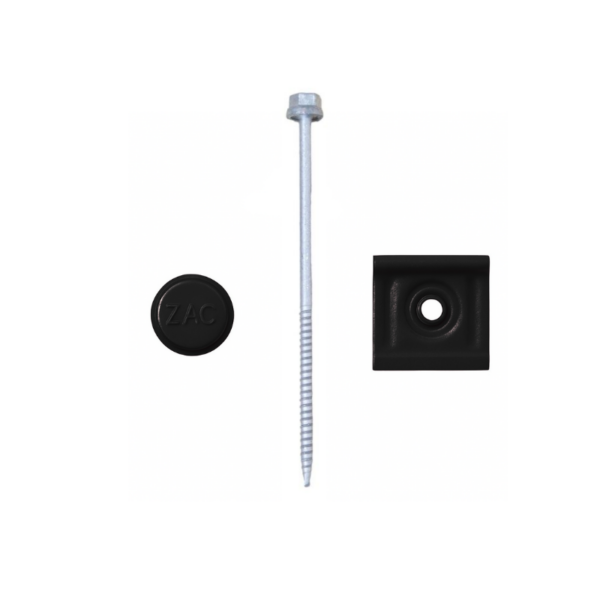 Kit de Fixation Bois pour Panneaux Sandwich 40mm - Noir RAL 9005